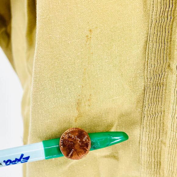 Rare Vintage Cafe Versailles Miami Beige Tan Long Sleeve Guayabera Shirt - Picture 9 of 10